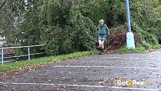 Public Pissing For Desperate Blonde