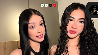 THE VIDEO CALL ENDS IN THREESOME! DEEP DOUBLE FUCK...