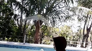Hijab Nude in Swimming Pool