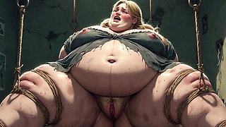 Pregnant BBW Slave in Rope Bondage - Desperate for Creampie Gangbang