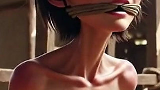Extremely Skinny Girl in Bondage - Desperate in Brazilian Construction Site