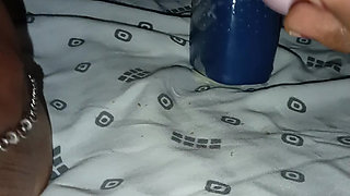 Inserting the bottle deep into the