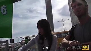 HUNT4K. The couple need money for the motelcomma hence why Angella Christin gets naked: Porn