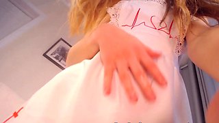 little nurse cuming hard