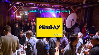 Big-Cock Daddy Masturbates and Cums in a Public Restroom