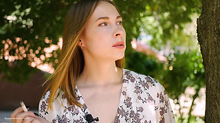 Evgeniya Is Smoking Strong 120mm Cigarette