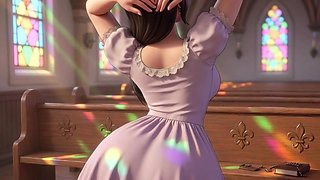 Two Curvy Brunette Women Secretly Milk Each Other in Church During Private Moment Ai Generated