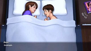 Stepmom and stepson making love under the covers - Summertime Saga