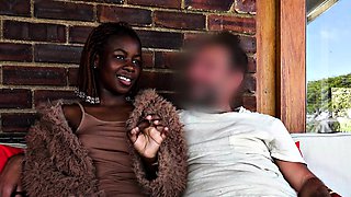 Big booty ebony GF gets a big white cock