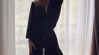 Sexy striptease dance from hot beauty