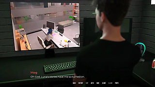 In Security: Silly Girl with Big Tits and Ass Is Sucking off Mr. Big Dick Boss Man in His Office - Episode 7