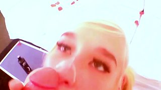 Amateur blonde teen girlfriend toyed and facialized