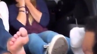 Foot Fetish Fun in the Car with My Amateur Slave