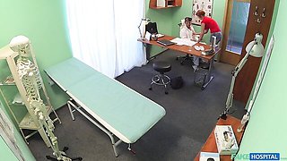 An awesome redhead model Lucie**** penetrated by fake doctor