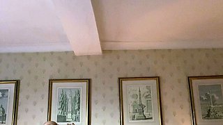 Slutty amateur blonde smoking and jerking dick