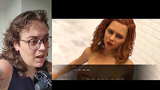 Girl with glasses, futa, visual novel game