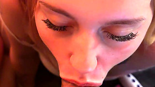 Hot Blonde Seductive Blowjob