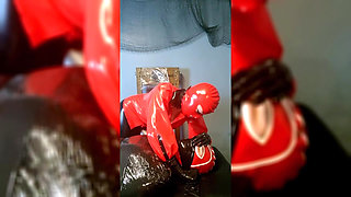Extreme Breathplay on Mummified Slave in Latex