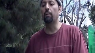 Lesbian MILF Stretched Wide by Giant Sex Toys Outdoors