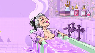 Bathroom Granny Ai Cartoon