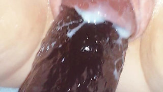 Hot wet milf, piglet has fun with a monster dildo, gets stuffed deep