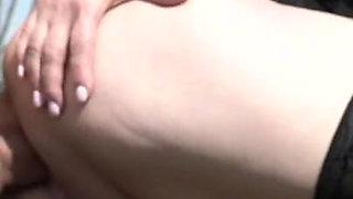 Lustful grandma enjoying a young guy outdoors