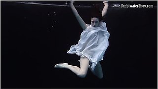 Dark Pool Vibes With White Dress Girl