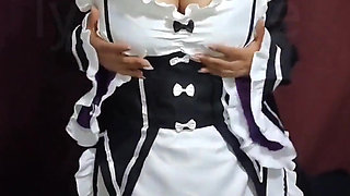 Otaku with Rem Cosplay Gets Fucked Without a Condom Part 1