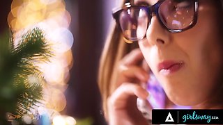 Babe all I want for Christmas is you. Two hot girls having fun under the xmas tree