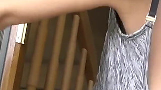 Washing Windows Without Bra and Push Ass and Tits to the Glass