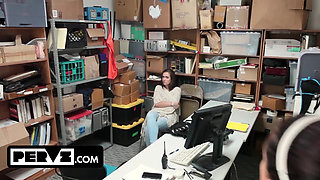 Inexperienced Teen and Hot Stepmom Punished for Shoplifting in the Backroom