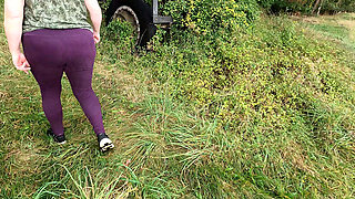 Spanking Her Naked Ass and Tits in Public