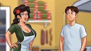 Anime mom with big boobs brings the heat in a summer time saga of female pleasure