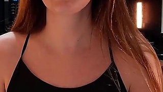 POV: Stepmom Gives Me a Secret Kitchen Blowjob After Staring at My Cock Under the Table