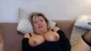 French Amateur Couple with Huge Tits on Webcam