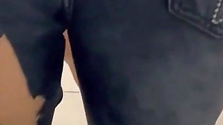 Playing with a Wet Jeans in Shower