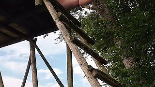 Xxl Pissing From Above in the Forest