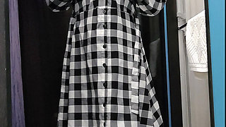 Mature Woman Takes off Her Clothes and Gets Into Her Underwear