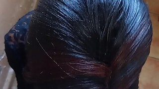 Black Slut Doggystyle and Blowjob White Man in Black Sexy Dress