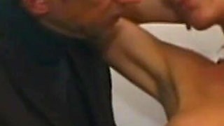 Humiliating dildo playing with old man