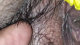 Hot Romance with Flowers in Desi Pussy