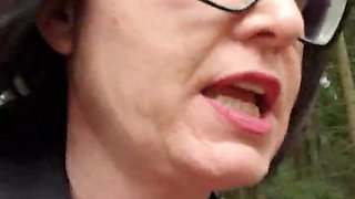 Julie Strips Naked on the Side of the Road and Squirts