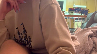 MILF Helps Neighbor Relax with a Handjob