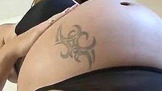 Preggo Brunette Babe Lady Ves Squeezes Her Nipples And Spreads Her Pussy Wide Apart