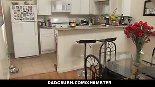 Dadcrush - stellar daughter brings step dad breakfast in sofa