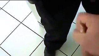 Interracial Cock Play with a Stranger in the Bathroom