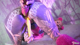 Solo Dual Intrusion - Tatted Emo Goth Assfucking Onanism & ASS-TO-MOUTH