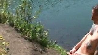 Humiliating fingering on the lake shore