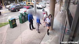 Shoplifter Carolina Sweets got her pussy fucked by Pervz: Blowjob, Cowgirl  Missonary Porn