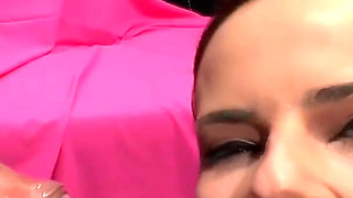 Fishnet Brunette Spread Wide for Hungry Cocks